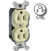 Leviton 5040 Side Wired 15Amp 125V Duplex Receptacle with Pigtail Leads